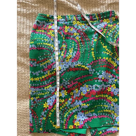 Talbots Floral Pencil Skirt Green 12 - Picture 8 of 10